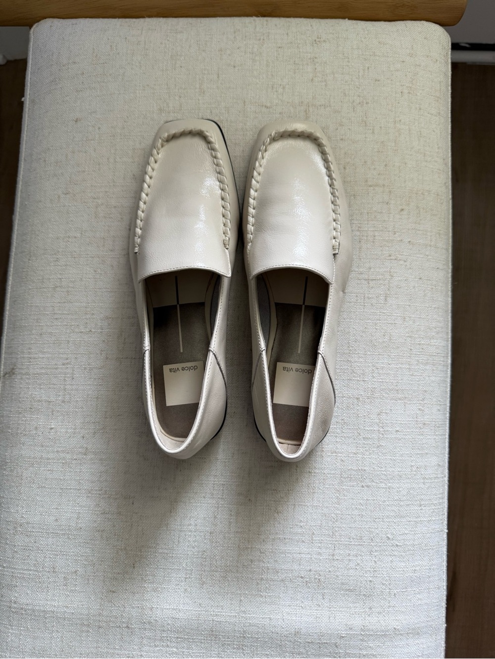 Dolce Vita Cream Braided Leather Loafers